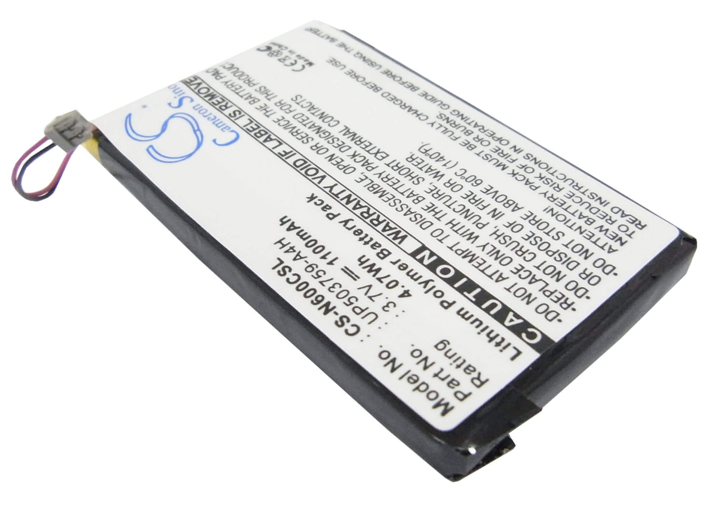 3.7V, 1100mAh, Li-Polymer Battery fits Sony, Clie Peg-n600c, Clie Peg-n610, 4.07Wh