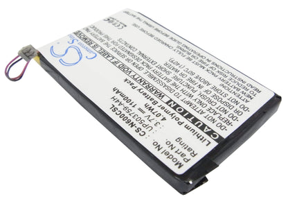 3.7V, 1100mAh, Li-Polymer Battery fits Sony, Clie Peg-n600c, Clie Peg-n610, 4.07Wh