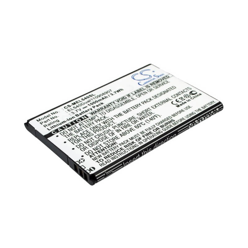 3.7V, 1000mAh, Li-ion Battery fits Mobistel, El540, El540dual, 3.7Wh