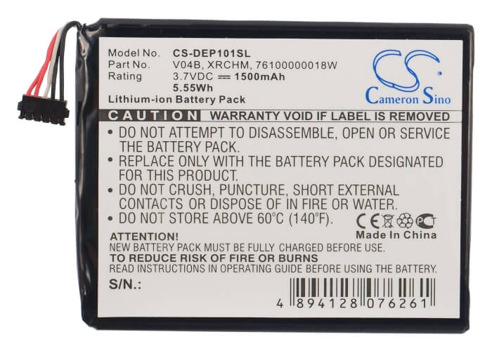 3.7V, 1500mAh, Li-ion Battery fits Dell, 101dl, D43, 5.55Wh