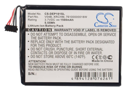 3.7V, 1500mAh, Li-ion Battery fits Dell, 101dl, D43, 5.55Wh
