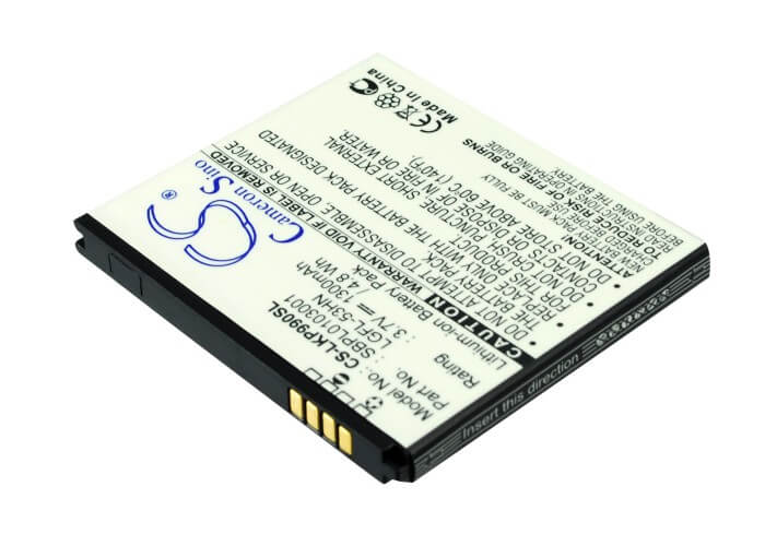 3.7V, 1300mAh, Li-ion Battery fits Lg, C729, Doubleplay, 4.81Wh