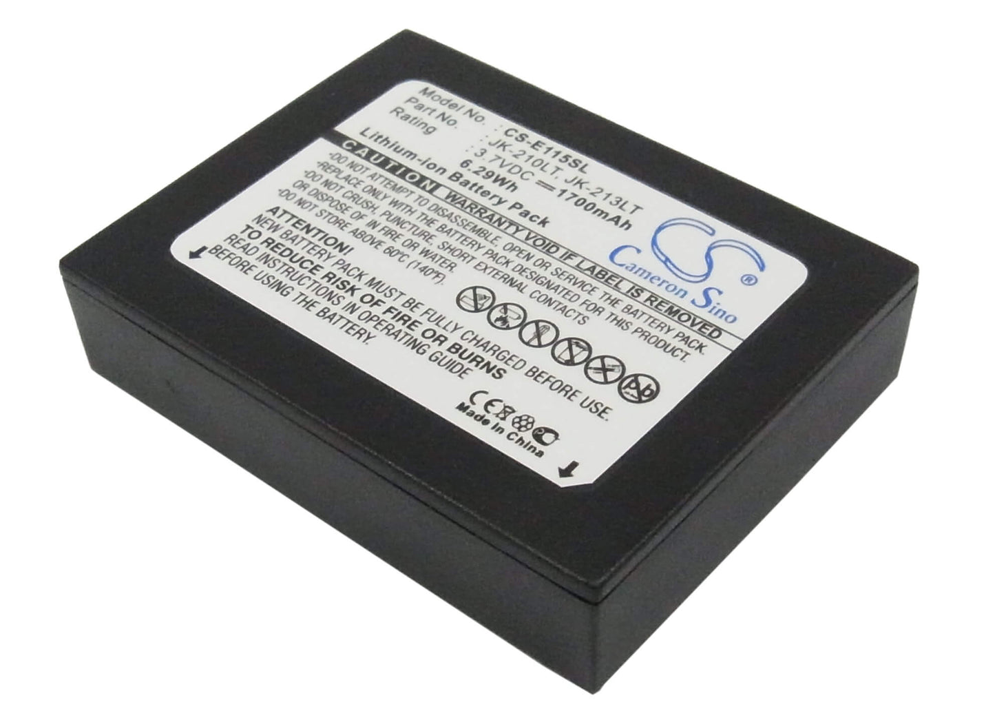 3.7V, 1700mAh, Li-ion Battery fits Casio, Cassiopeia E100, Cassiopeia E105, 6.29Wh