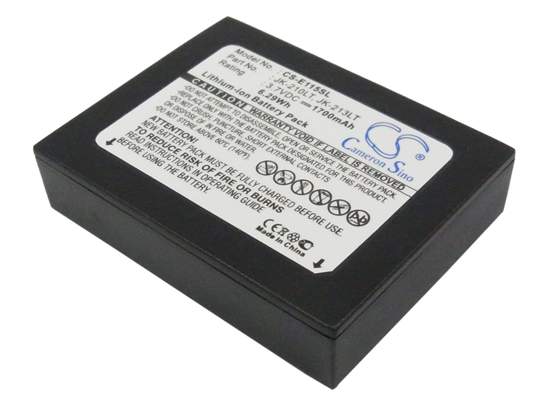 3.7V, 1700mAh, Li-ion Battery fits Casio, Cassiopeia E100, Cassiopeia E105, 6.29Wh