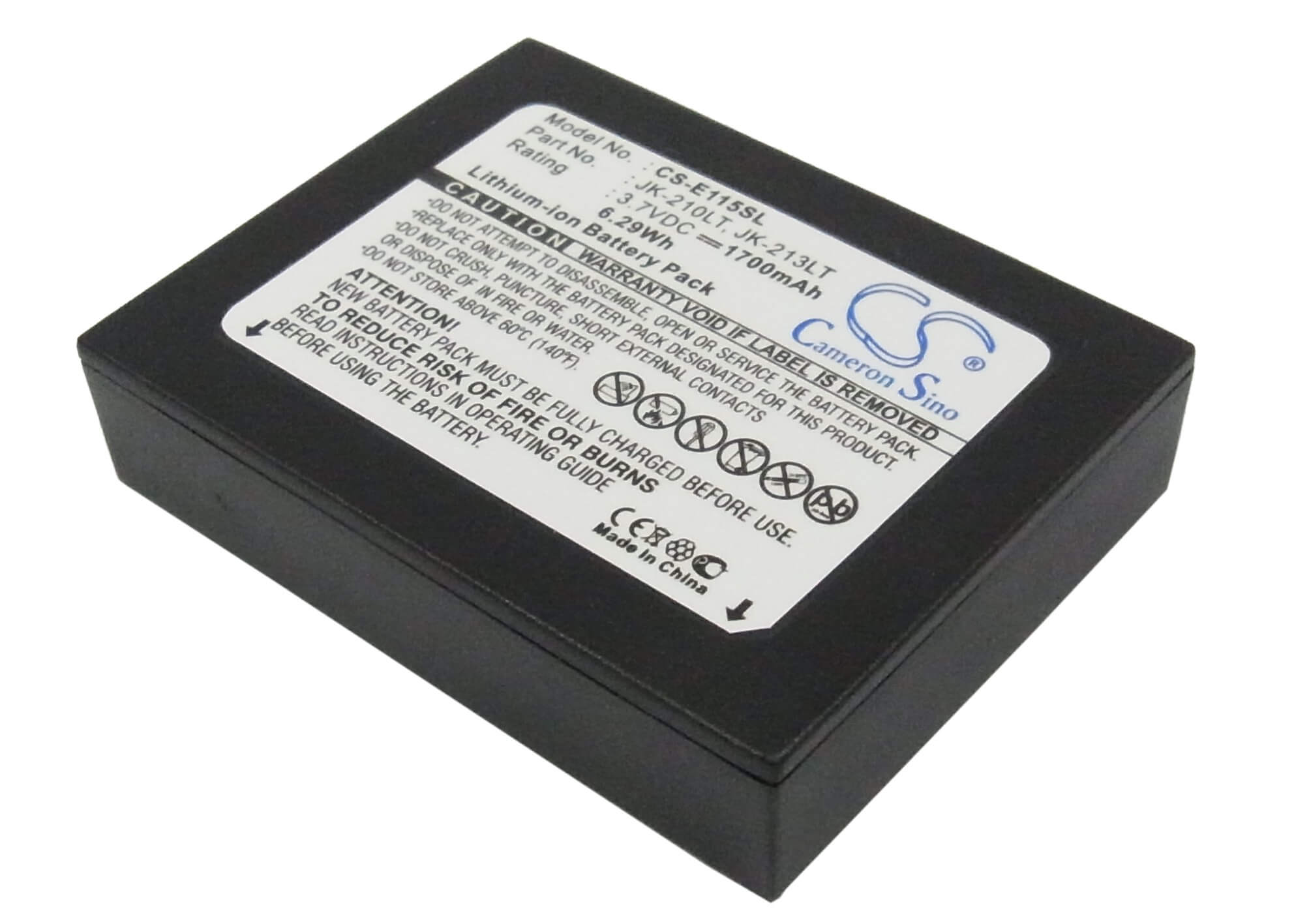3.7V, 1700mAh, Li-ion Battery fits Casio, Cassiopeia E100, Cassiopeia E105, 6.29Wh