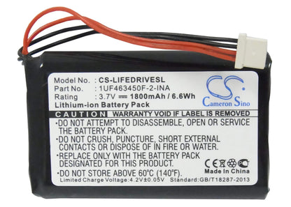 3.7V, 1800mAh, Li-ion Battery fits Palm, Lifedriver, 6.66Wh
