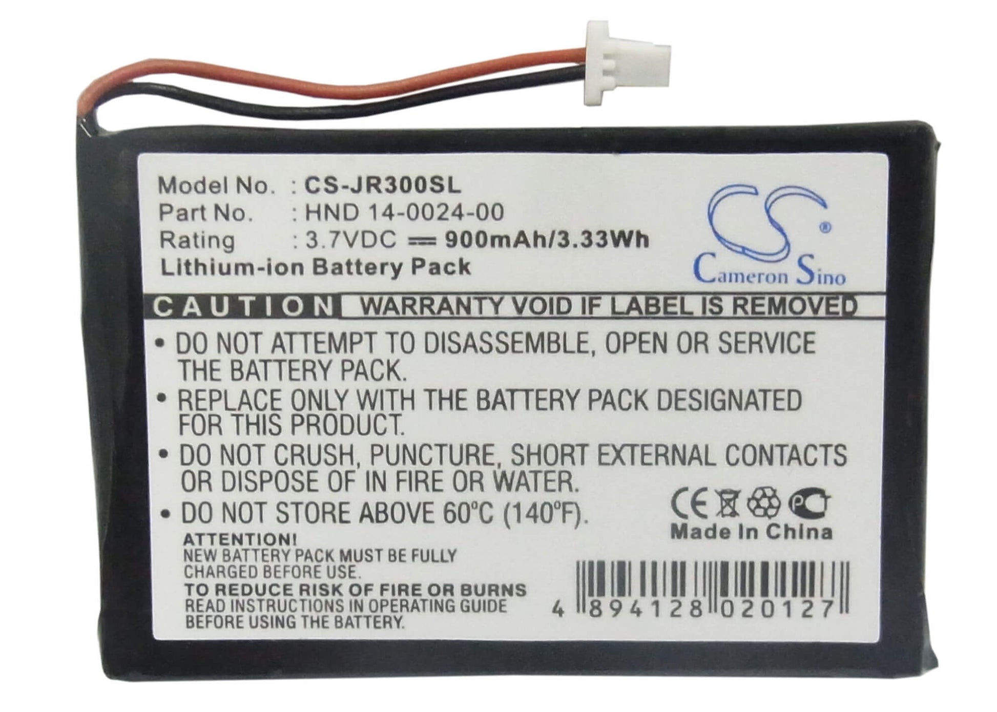 3.7V, 900mAh, Li-ion Battery fits Palm, Treo 270, Treo 300, 3.33Wh