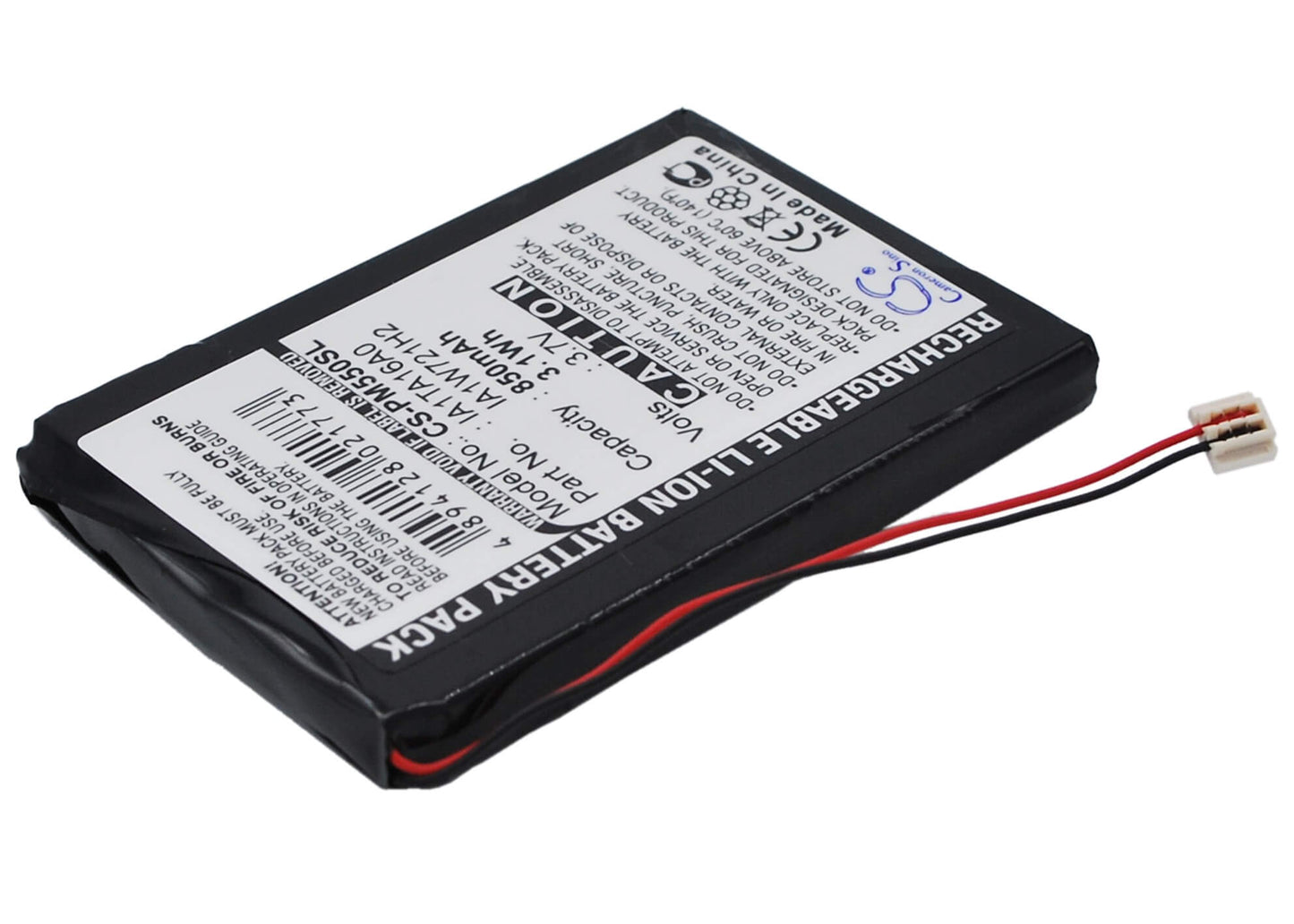 3.7V, 850mAh, Li-ion Battery fits Palm, M550, Tungsten T1, 3.145Wh