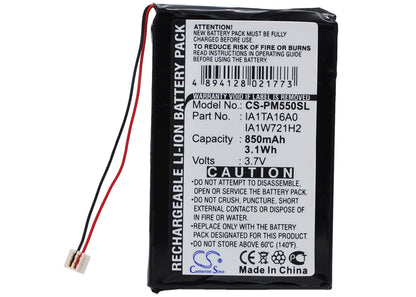 3.7V, 850mAh, Li-ion Battery fits Palm, M550, Tungsten T1, 3.145Wh