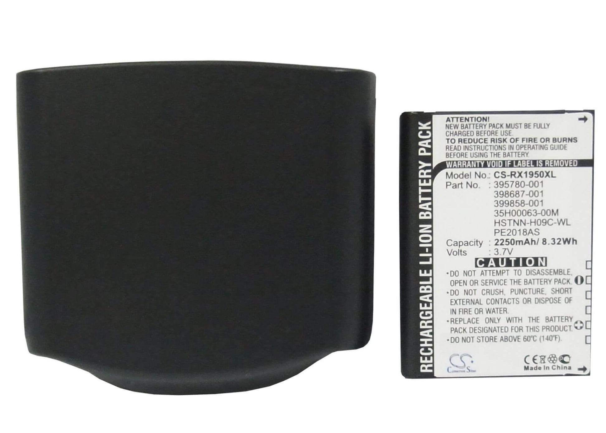 3.7V, 2250mAh, Li-ion Battery fits Hp, Ipaq Rx1900, Ipaq Rx1950, 8.325Wh