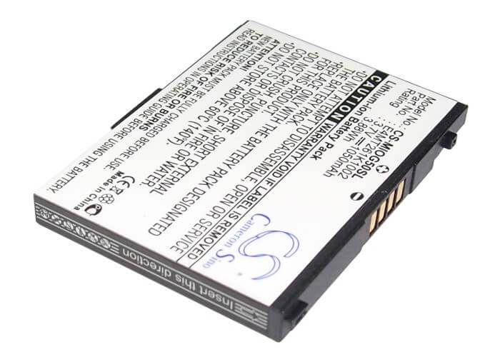 3.7V, 1050mAh, Li-ion Battery fits Mitac, Mio Leap G50, Mio Leap K1, 3.885Wh