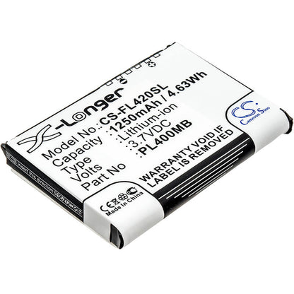 3.7V, 1250mAh, Li-ion Battery fits Fujitsu, Loox 400, Loox 410, 4.625Wh