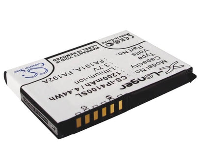3.7V, 1200mAh, Li-ion Battery fits Hp, Ipaq H4100, Ipaq H4135, 4.44Wh