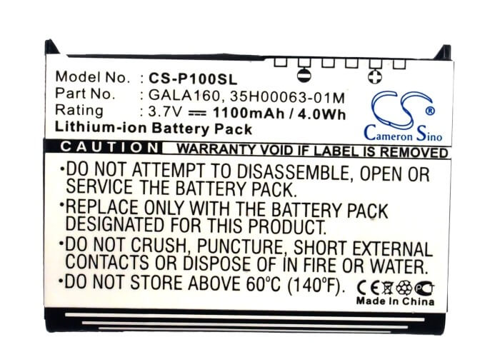 3.7V, 1100mAh, Li-ion Battery fits Dopod, P100, 4.07Wh
