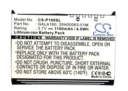 3.7V, 1100mAh, Li-ion Battery fits Dopod, P100, 4.07Wh