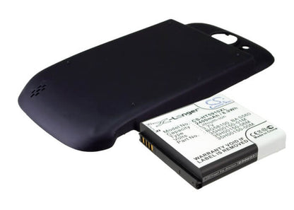 Black, 3.7V, 2400mAh, Li-ion Battery fits Htc, Doubleshot, Mytouch 4g Slide, 8.88Wh