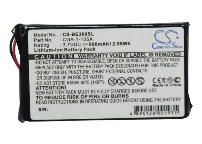 3.7V, 800mAh, Li-ion Battery fits Casio, Cassiopeia Be-300, Cassiopeia Be-500, 2.96Wh