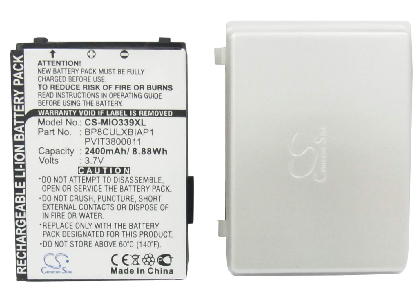3.7V, 2400mAh, Li-ion Battery fits Mitac, Mio 339, Mio 339bt, 8.88Wh