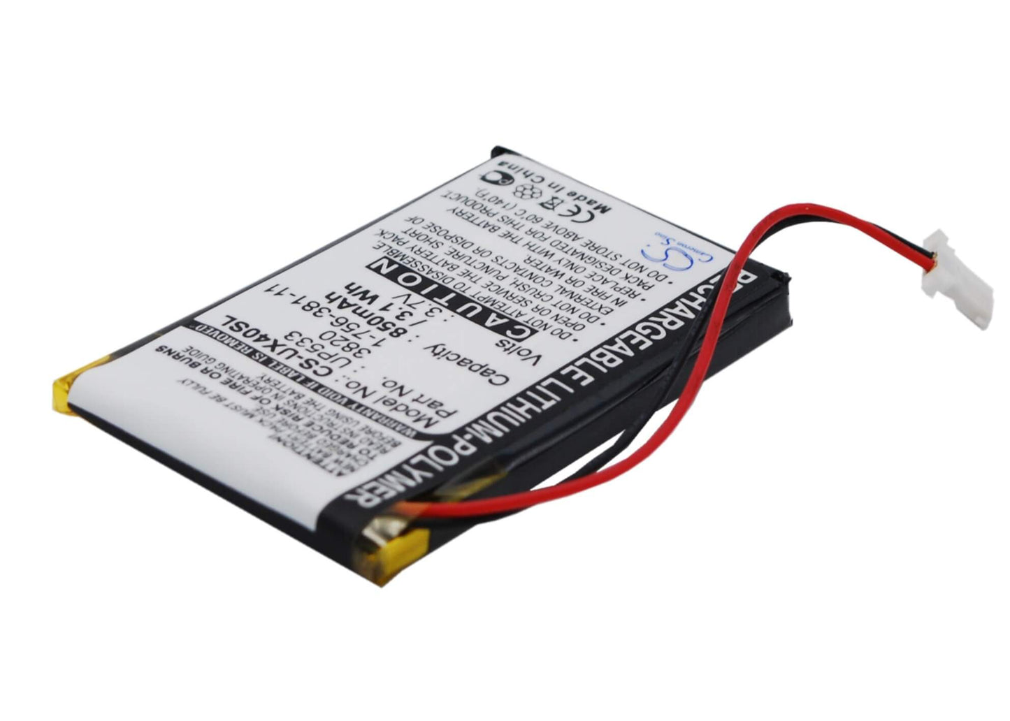 3.7V, 850mAh, Li-Polymer Battery fits Sony, Clie Peg-ux40, Clie Peg-ux50, 3.145Wh