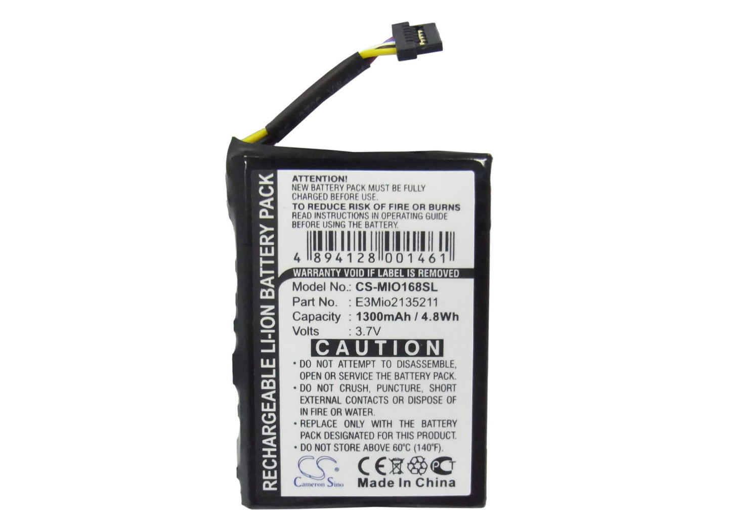 3.7V, 1300mAh, Li-ion Battery fits Typhoon, 3500lidl, 6500, 4.81Wh