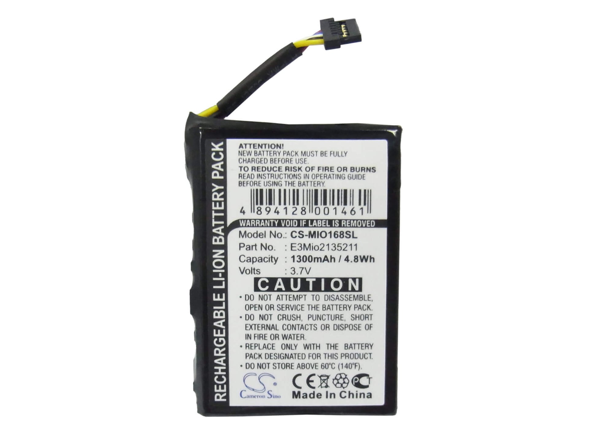 3.7V, 1300mAh, Li-ion Battery fits Airis, N509, T605, 4.81Wh