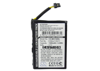3.7V, 1300mAh, Li-ion Battery fits Navman, Pin 100, Pin 300, 4.81Wh