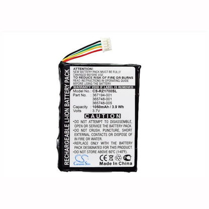 3.7V, 1050mAh, Li-ion Battery fits Hp, Ipaq Rz1700, Ipaq Rz1710, 3.885Wh