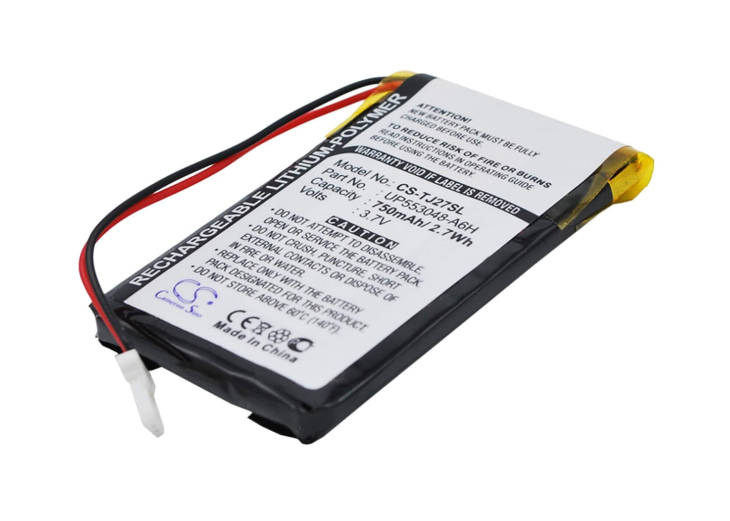 3.7V, 750mAh, Li-Polymer Battery fits Sony, Clie Peg-tj27, Clie Peg-tj37, 2.775Wh