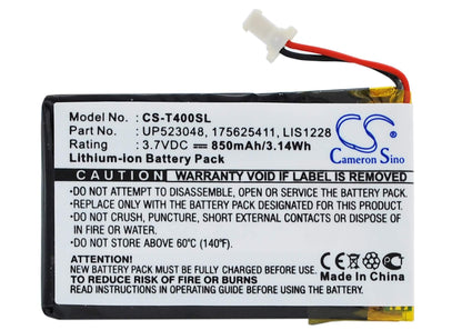 3.7V, 850mAh, Li-Polymer Battery fits Sony, Clie Peg-t400, Clie Peg-t410, 3.145Wh