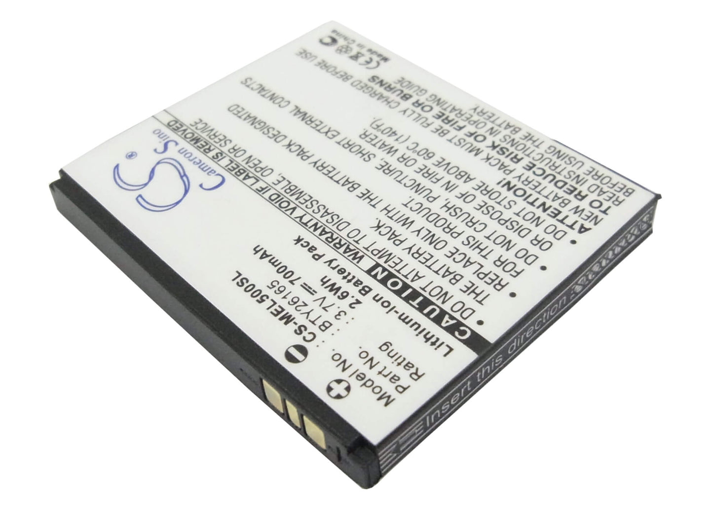 3.7V, 700mAh, Li-ion Battery fits Emporia, Elson El500, Mobistel El500, 2.59Wh