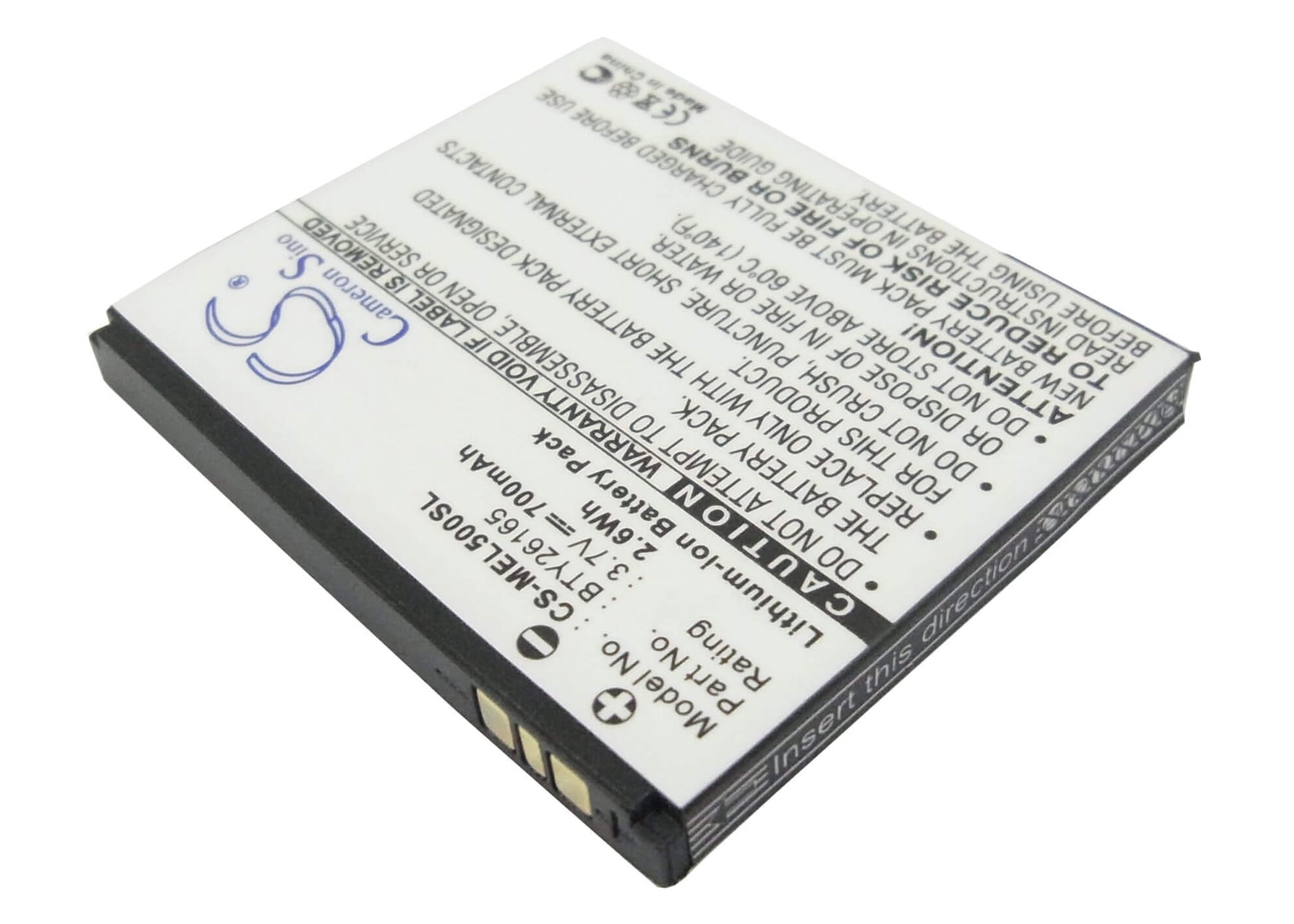 3.7V, 700mAh, Li-ion Battery fits Emporia, Elson El500, Mobistel El500, 2.59Wh