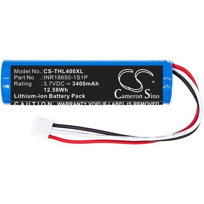 3.7V, 3400mAh, Li-ion Battery fits Theradome, Lh40, Lh80, 12.58Wh
