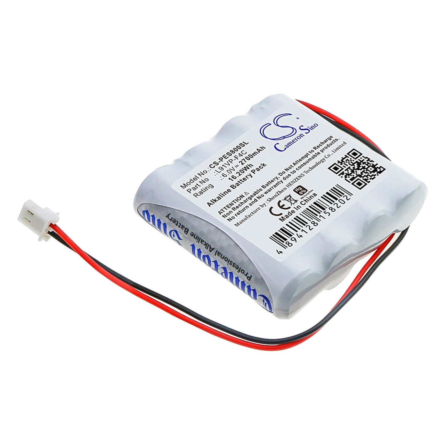 6.0V, 2700mAh, Alkaline Battery fits Gp, Gprhorw01018, 16.2Wh