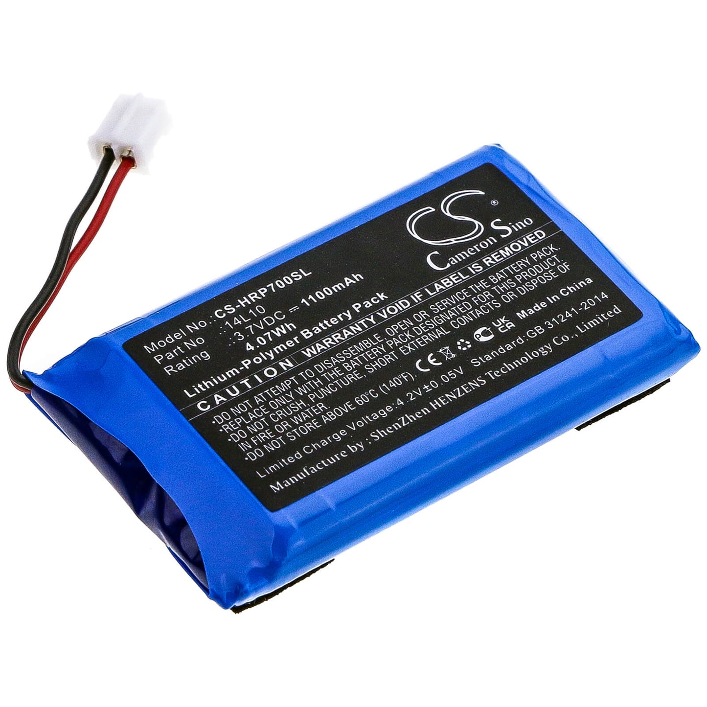 3.7V, 1100mAh, Li-Polymer Battery fits Hairmax, Pr7-v01, Prima 7, 4.07Wh