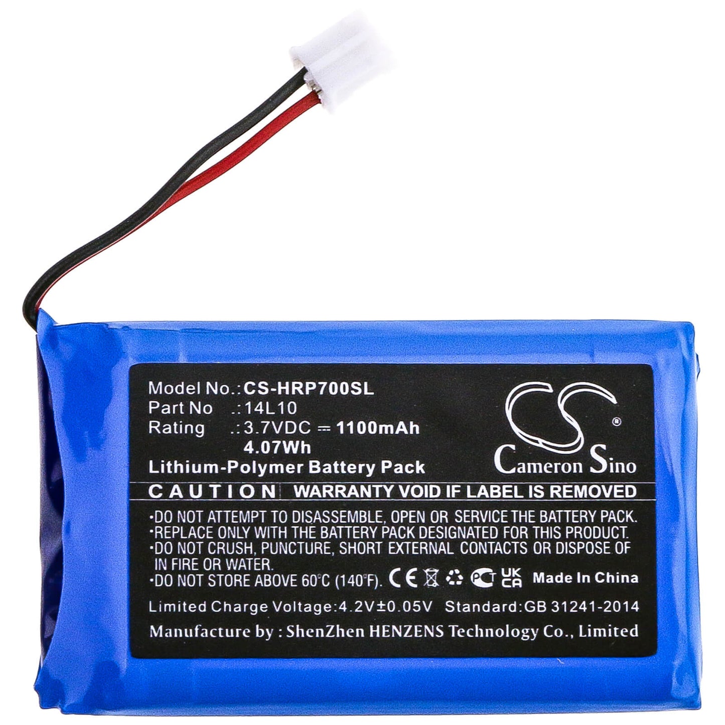 3.7V, 1100mAh, Li-Polymer Battery fits Hairmax, Pr7-v01, Prima 7, 4.07Wh