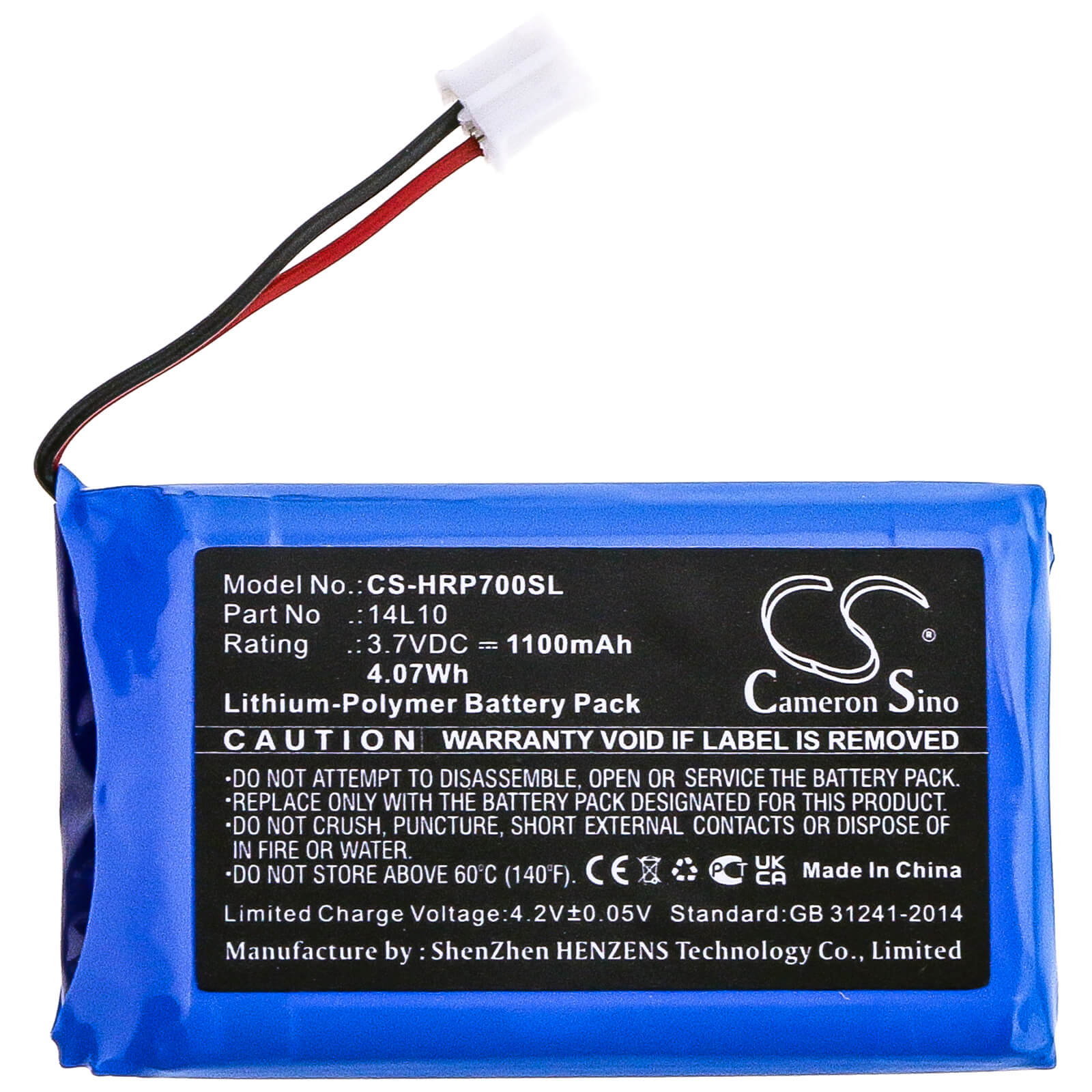 3.7V, 1100mAh, Li-Polymer Battery fits Hairmax, Pr7-v01, Prima 7, 4.07Wh
