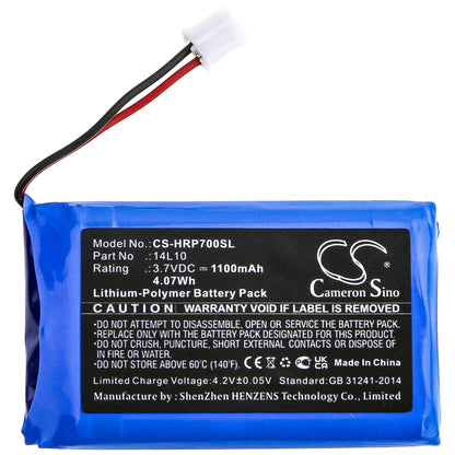 3.7V, 1100mAh, Li-Polymer Battery fits Hairmax, Pr7-v01, Prima 7, 4.07Wh