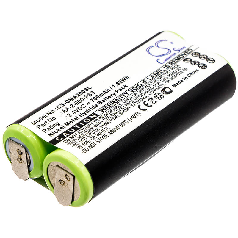 2.4V, 700mAh, Ni-MH Battery fits Clarisonic, Mia 2, 1.68Wh