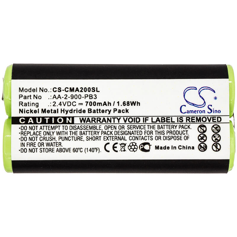 2.4V, 700mAh, Ni-MH Battery fits Clarisonic, Mia 2, 1.68Wh