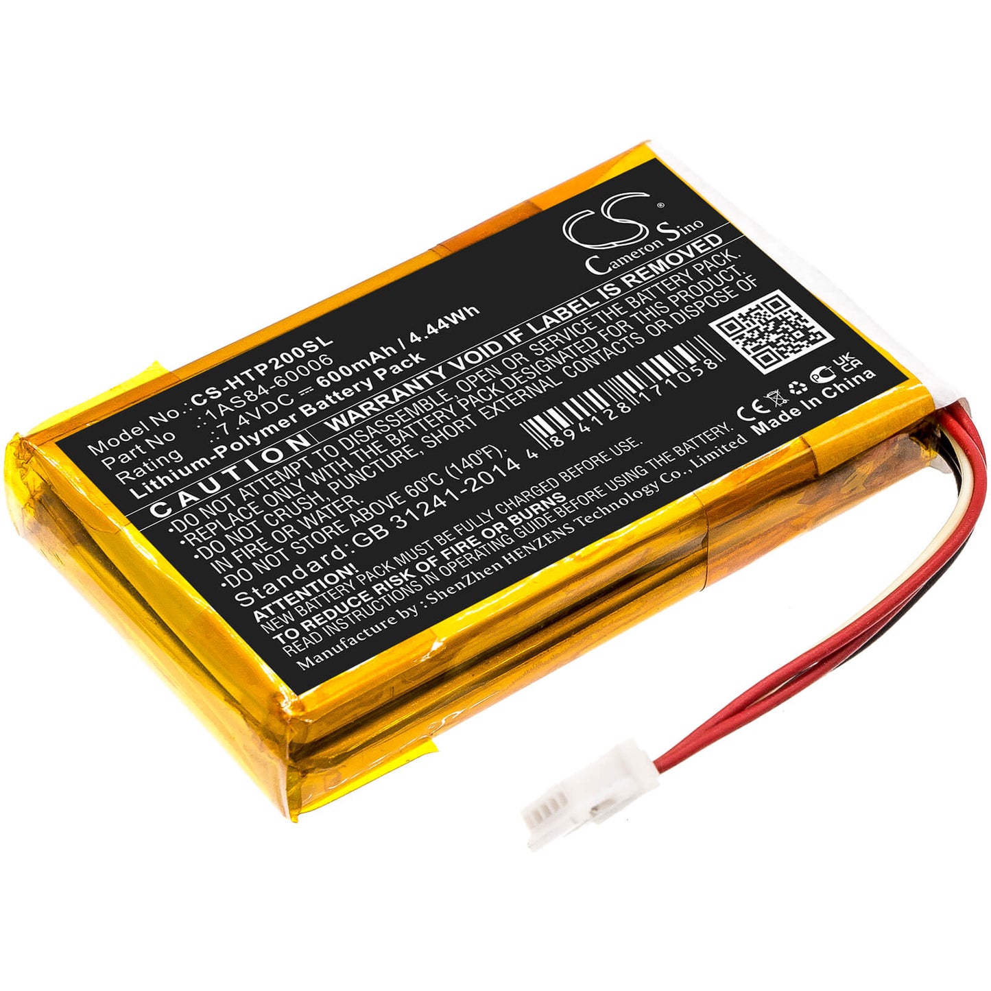 7.4V, 600mAh, Li-Polymer Battery fits Hp, Sprocket 200, 4.44Wh