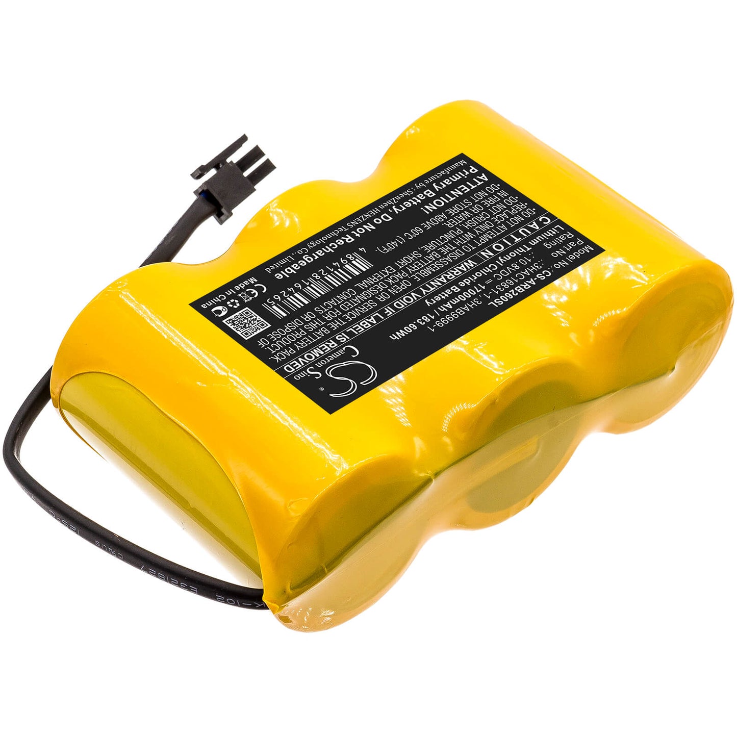 10.8V, 17000mAh, Li-SOCl2 Battery fits Abb, Irb 140 M2000, Irb 140 M2000a, 183.6Wh