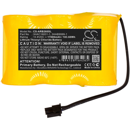 10.8V, 17000mAh, Li-SOCl2 Battery fits Abb, Irb 140 M2000, Irb 140 M2000a, 183.6Wh