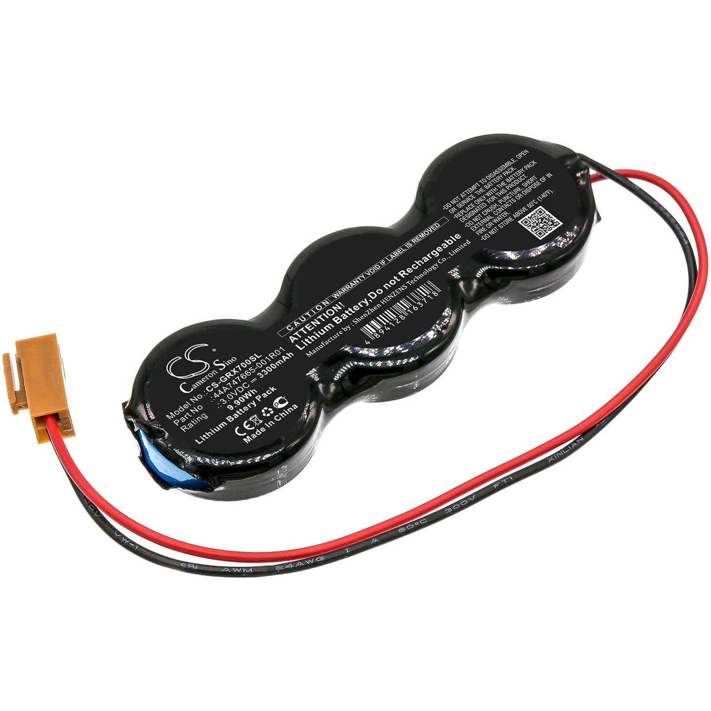 3.0V, 3300mAh, Lithium Battery fits Ge, Fanuc Rx3i, Fanuc Rx7i, 9.9Wh