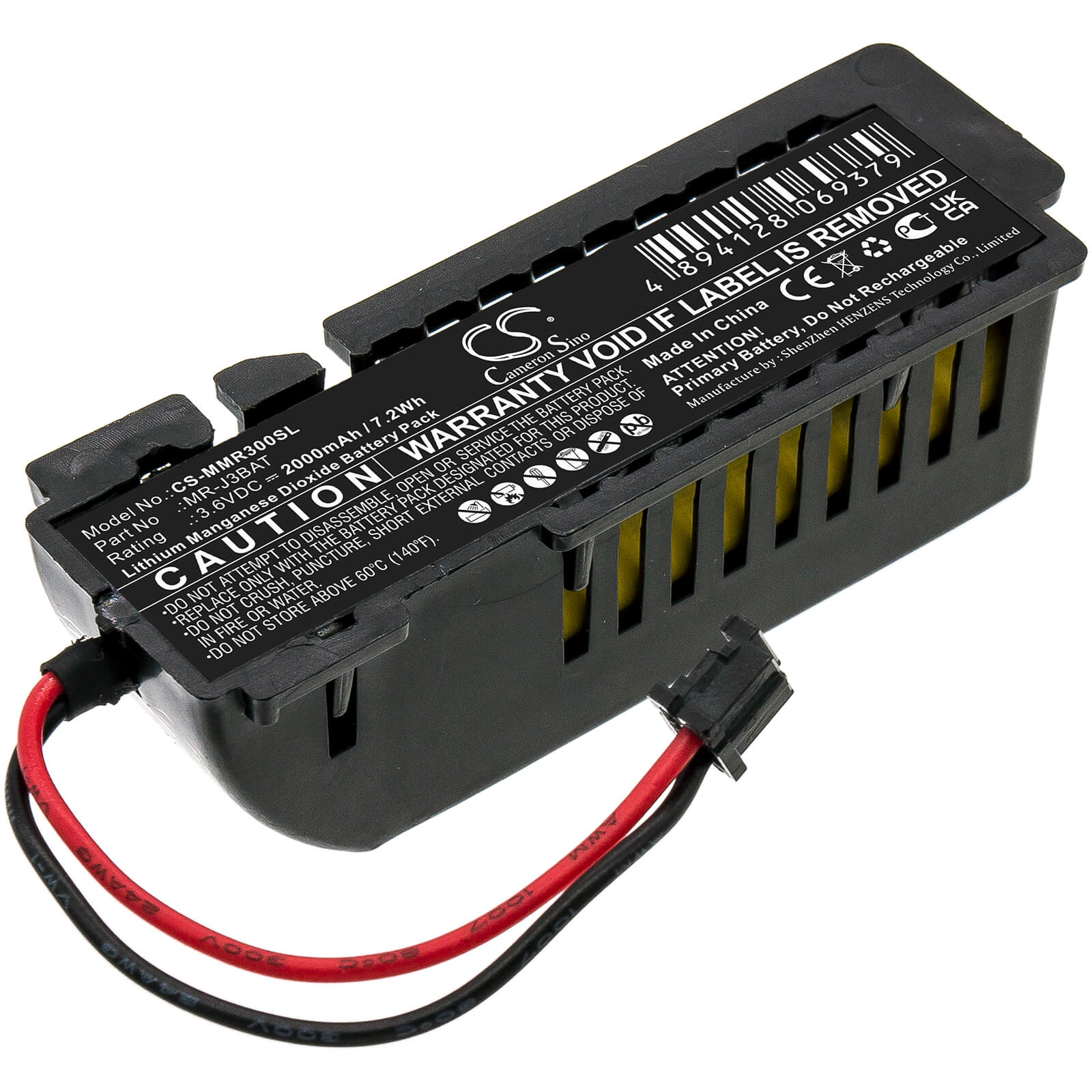 3.6V, 2000mAh, Li-MnO2 Battery fits Mitsubishi, Melservo Mr-j3, Melservo Mr-j3-a, 7.2Wh