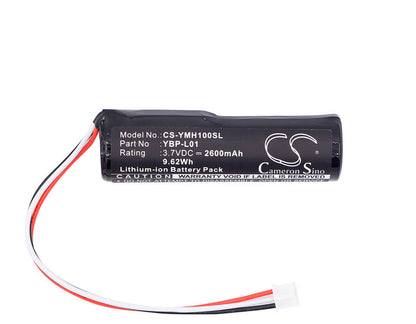 3.7V, 2600mAh, Li-ion Battery fits Yamaha, Ybp-l01, 9.62Wh