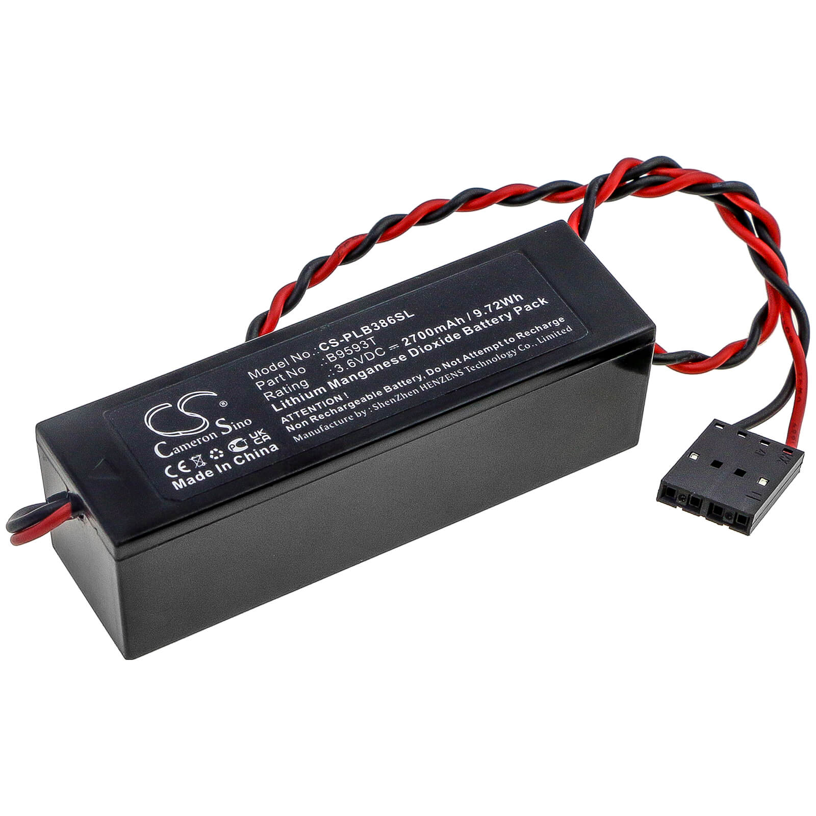 3.6V, 2700mAh, Li-MnO2 Battery fits Digital Systems, 333c, 9.72Wh