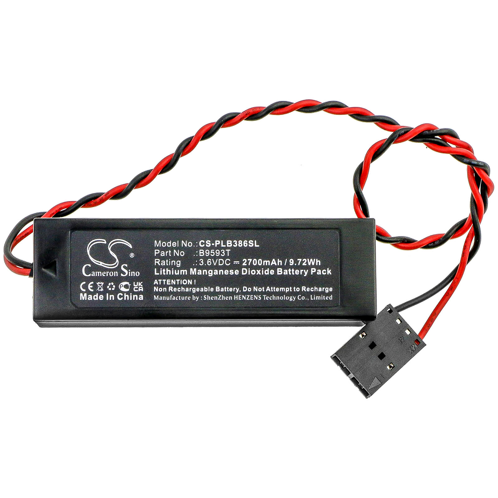 3.6V, 2700mAh, Li-MnO2 Battery fits Digital Systems, 333c, 9.72Wh