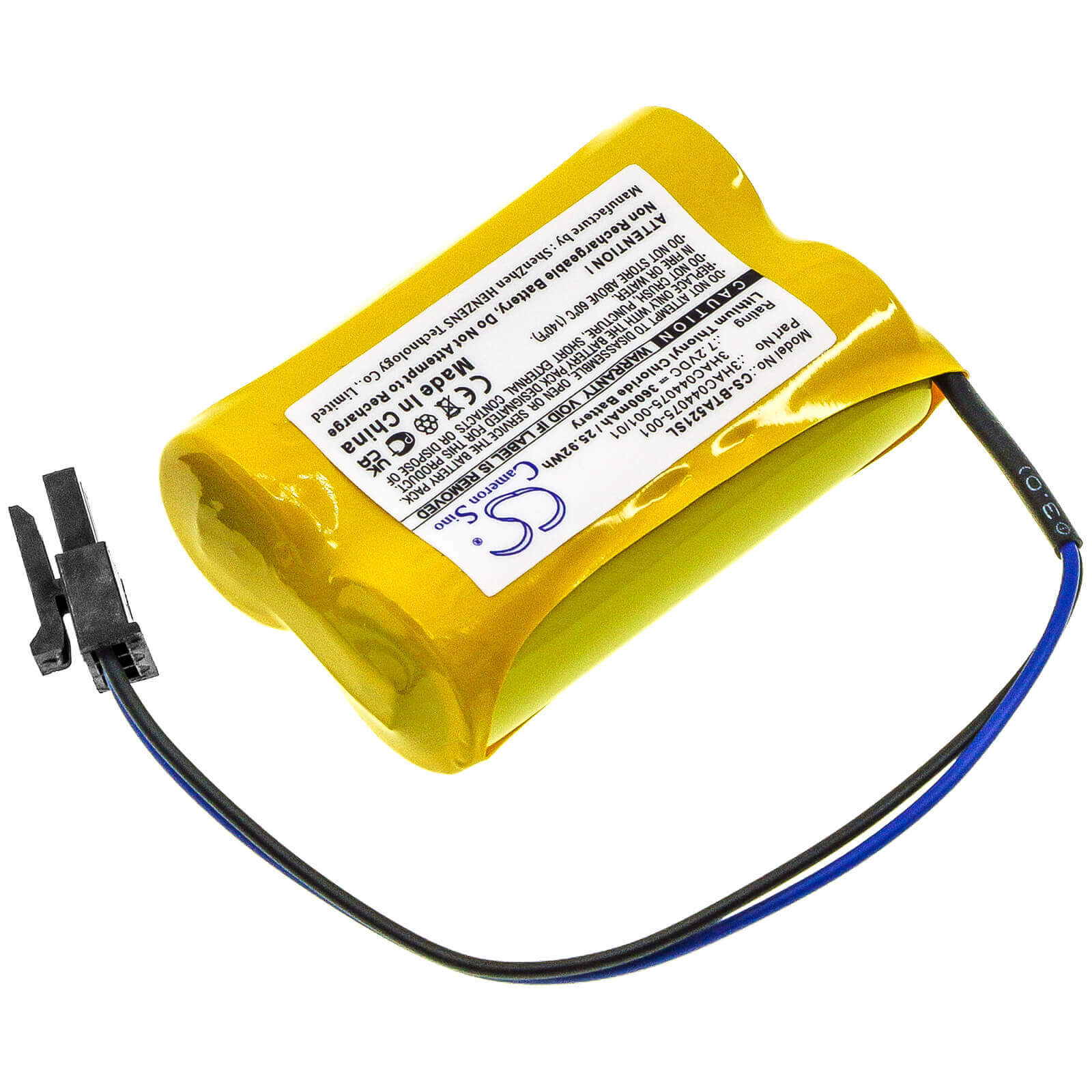 7.2V, 3600mAh, Li-SOCl2 Battery fits Abb, 1sap180300r0001, 3hab 9999-1, 25.92Wh