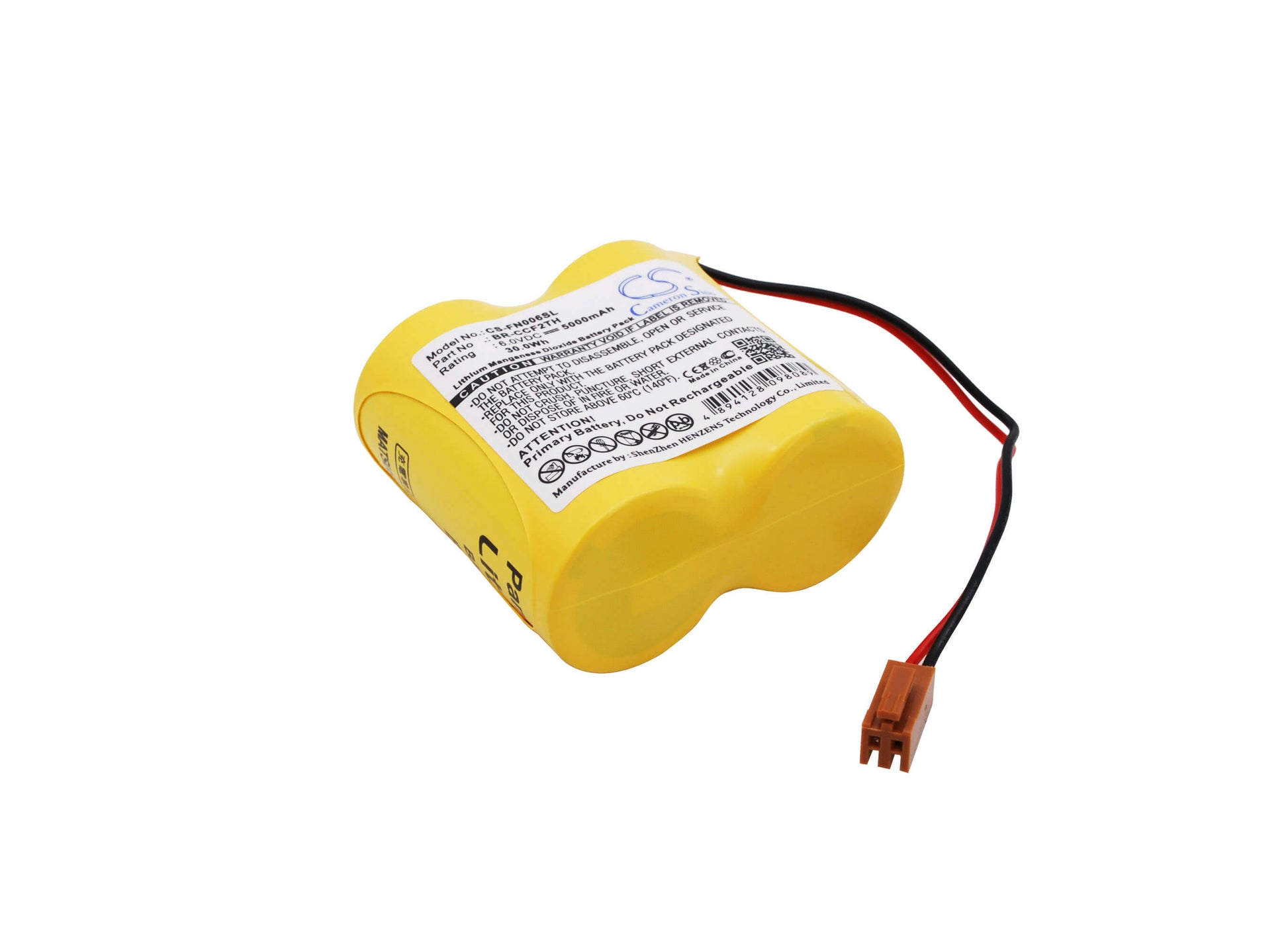 6.0V, 5000mAh, Li-MnO2 Battery fits Ge Fanuc, A06, 30Wh