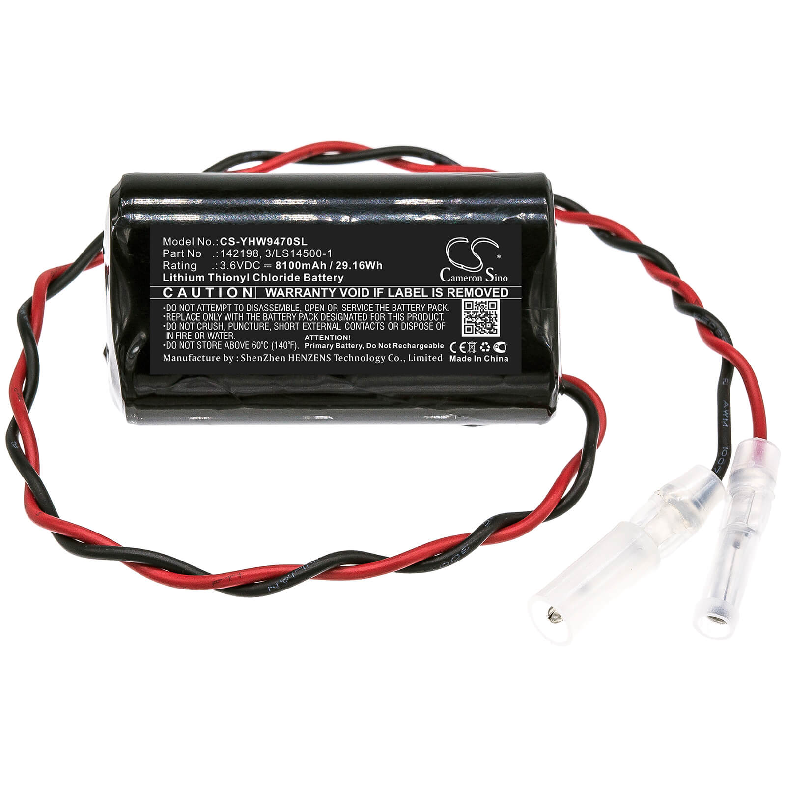 3.6V, 8100mAh, Li-SOCl2 Battery fits Yaskawa, Motoman Batteries, Motoman Manipulator Battery B, 29.16Wh